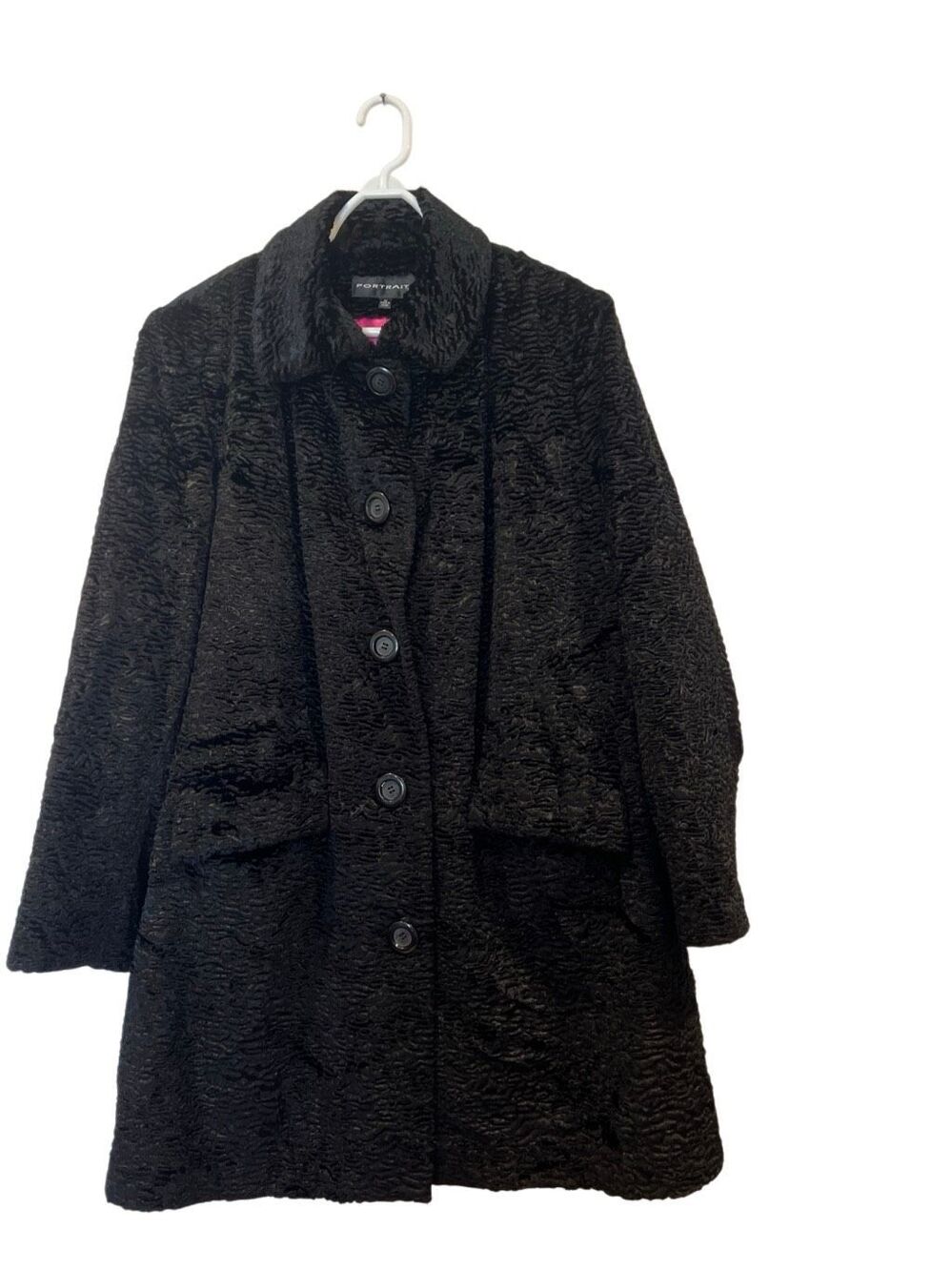 Portrait Fake lamb fur coat Sz.2XL